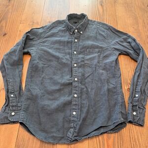 J Crew Baird McNutt Mens Irish Linen Button Up Shirt Slim Medium Navy